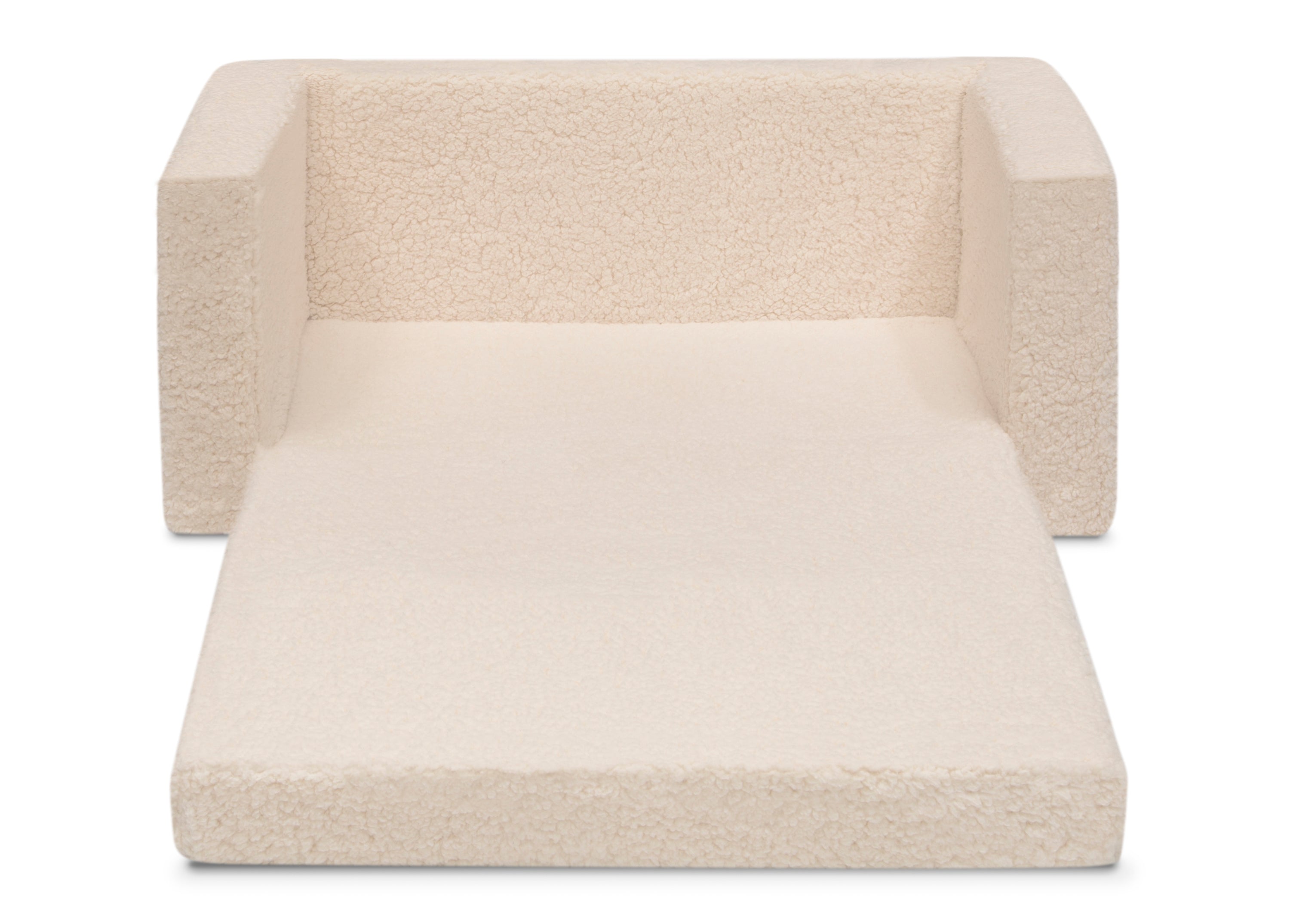 CoZee Flip Out Sherpa 2-in-1 Convertible Kids Sofa to Lounger - Soft & Comfortable for Playroom, Nursery or Bedroom - Perfect for Reading, Napping & Relaxing