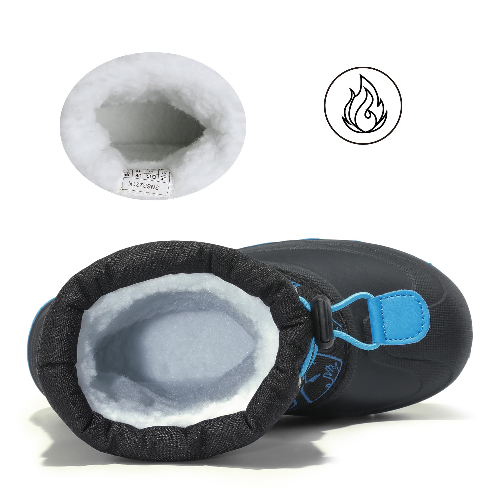 NORTIV 8 Kids Waterproof Snow Boots for Boys & Girls - Winter Cold Weather Hiking Outdoor Shoes for Little & Big Kids - Perfect for Snow Play, School & Winter Adventures