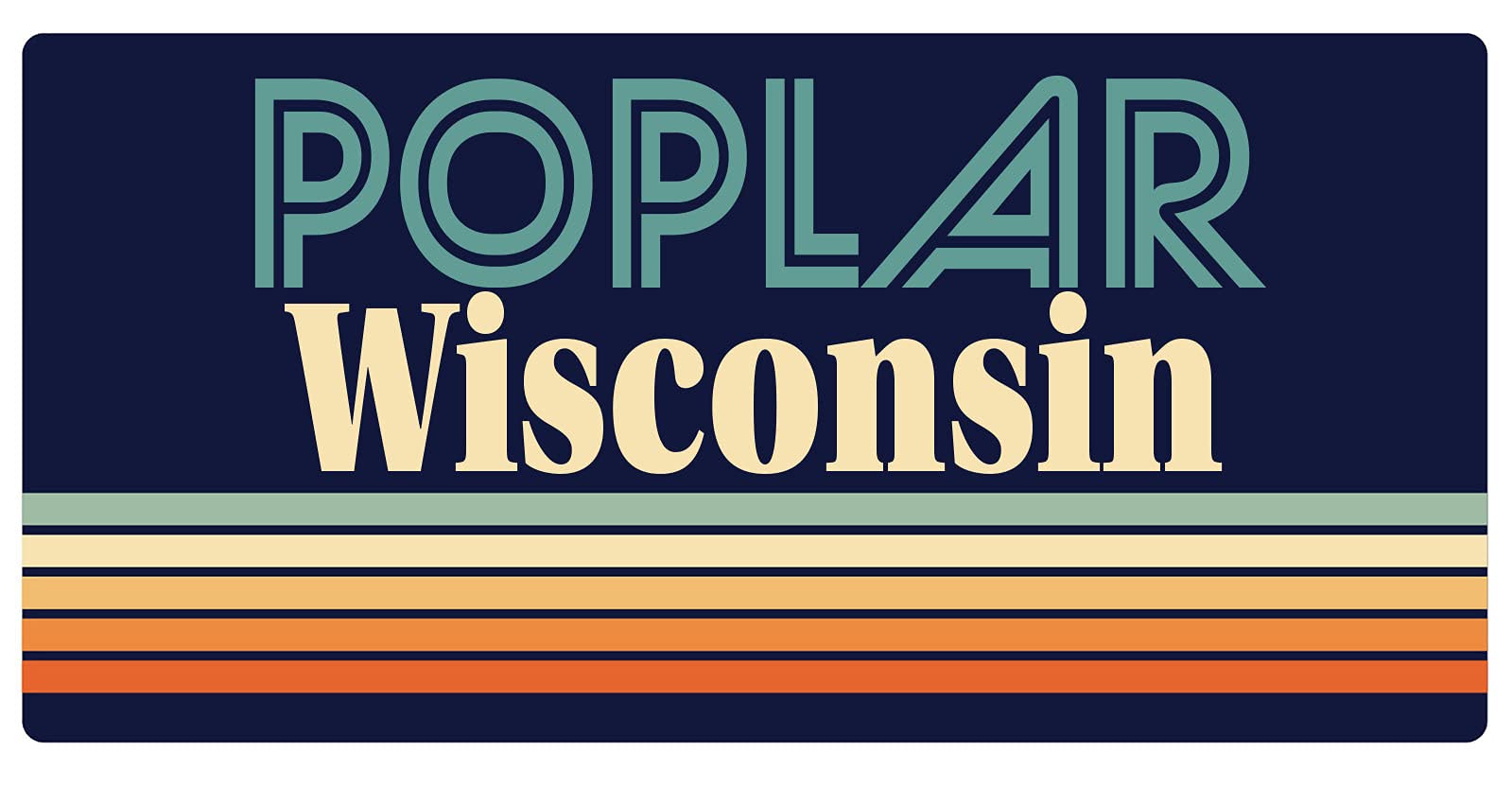 Vintage Retro Design Poplar Wisconsin 5 x 2.5-Inch Refrigerator Magnet - Perfect for Fridge, Office, or Home Decor