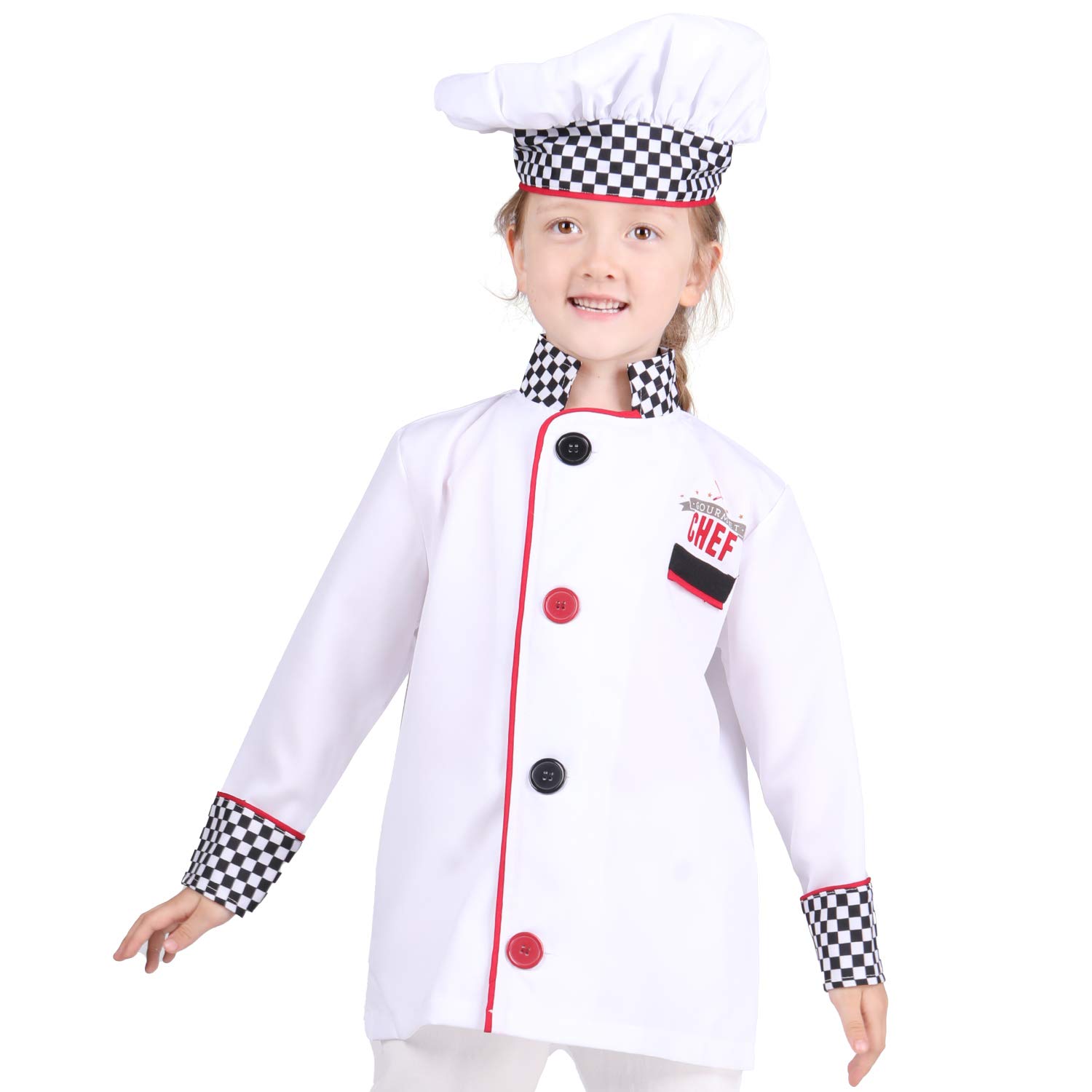 Kids Chef Costume Set - Boys & Girls Role Play Dress Up Outfit for Pretend Cooking Play Ages 3-8 Years | Perfect for Halloween, Birthday Parties & Kitchen-Themed Dress-Up