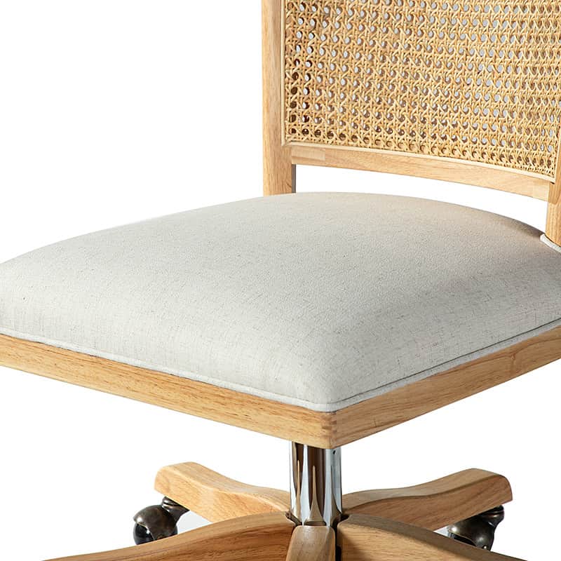 Blanca Cane Task Vanity Table Chair - Elegant White Accent Chair for Dressing Room, Bedroom, or Makeup Station - Perfect for Vanity, Desk, or Lounge Area