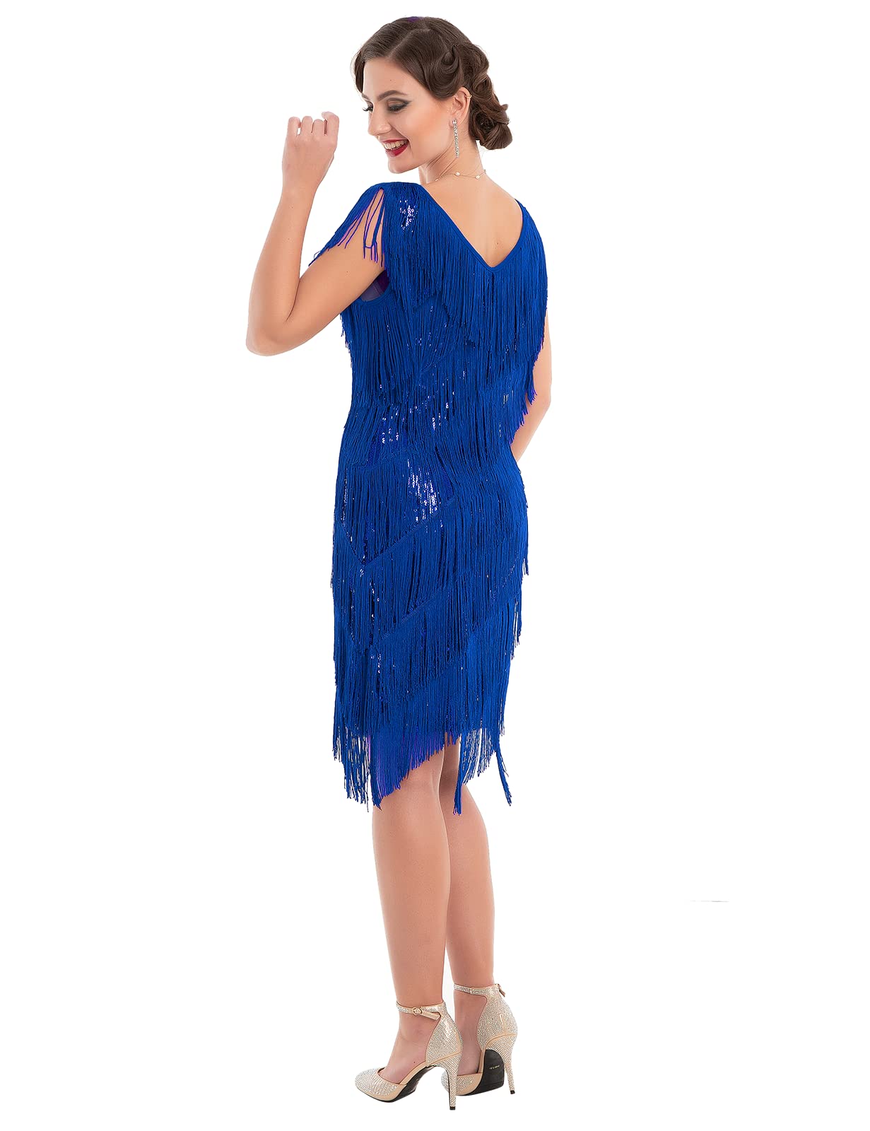 PrettyGuide Women's 1920s Flapper Dress - Sequin Fringe Gatsby Party Cocktail Dress for Roaring 20s Theme Party, Halloween Costume & Vintage Night Out