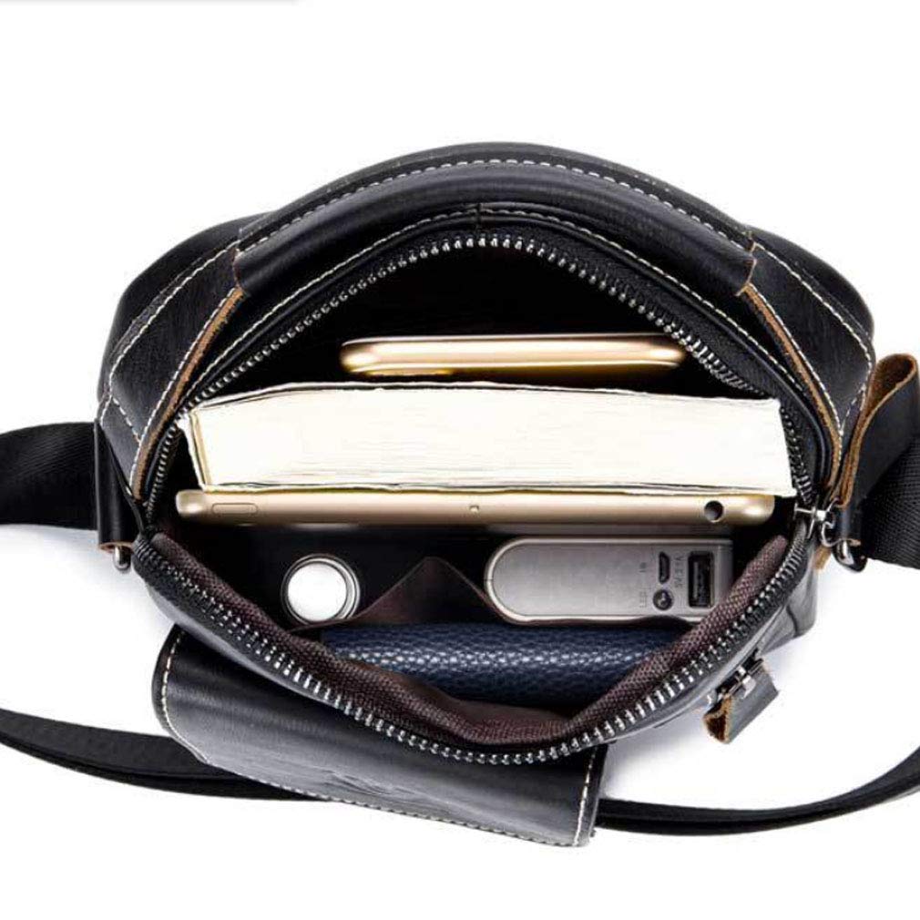 Hebetag Men's Small Leather Crossbody Shoulder Bag - Durable & Stylish for Outdoor Travel, Business & Daily Use