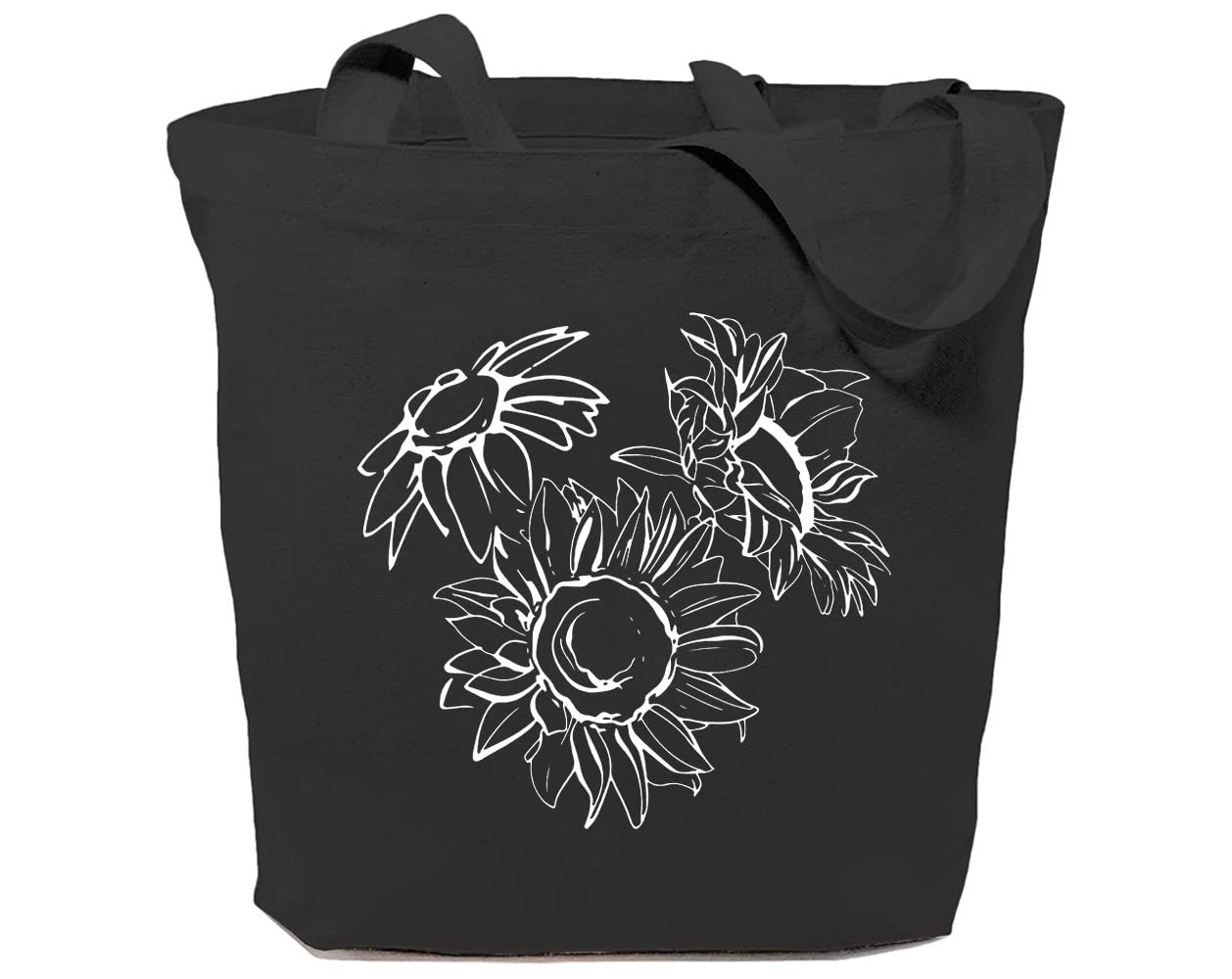GXVUIS Sunflower Canvas Tote Bag for Women - Aesthetic Floral Reusable Grocery Shoulder Bag - Perfect for Shopping, Beach, Work & Girls Gifts