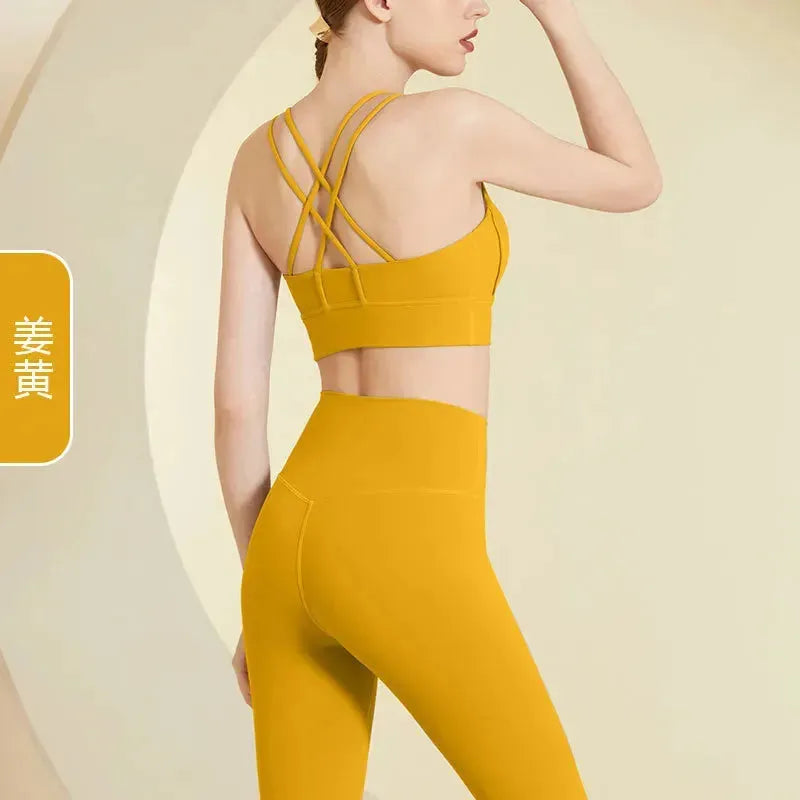 2Pcs Seamless Yoga Set for Women - Gym Fitness Clothing, Sports Bra & High Waist Workout Leggings - Perfect for Yoga, Pilates, Running & Gym Training