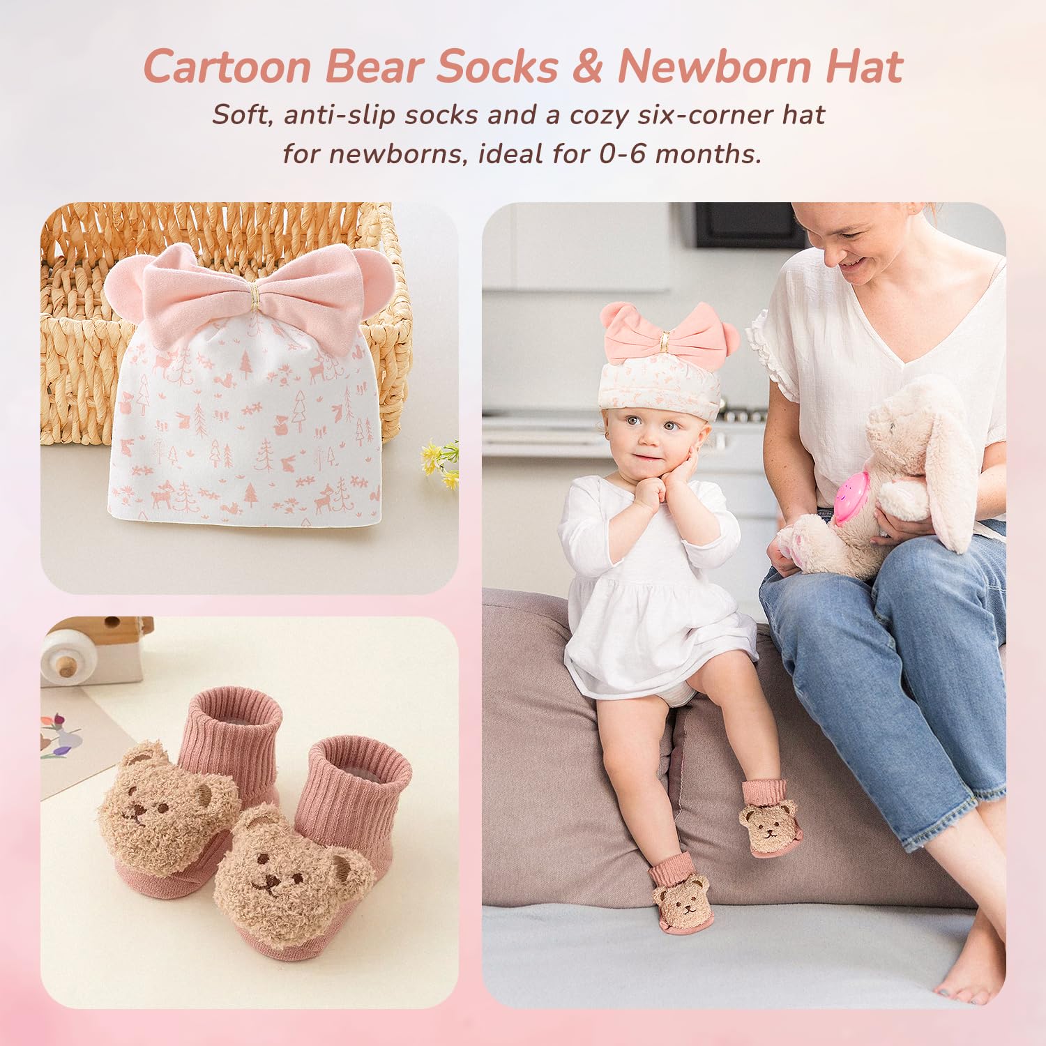 10-Piece Baby Girl Gift Set - Newborn Essentials with Rattle & Swaddle Blanket - Perfect for Baby Showers, Gender Reveal Parties & New Mom Gifts