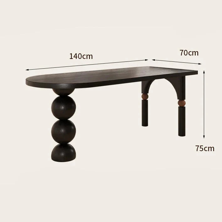 Semicircle Wooden Island Dining Table - Solid Wood Kitchen Counter Table for Small Spaces - Perfect for Breakfast Nook, Apartment Dining & Kitchen Island Extension