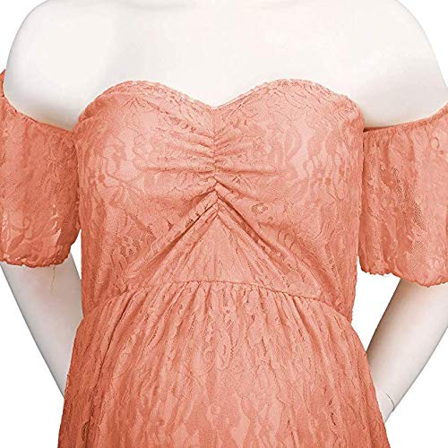 Sicily Women's Lace Off-Shoulder Long Maternity Dress for Pregnancy Photoshoot, Baby Shower & Special Occasions