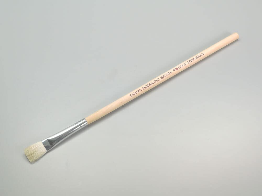 TAMIYA Flat Brush No.5 TAM87013 - Professional Paint Brush for Miniature Models, Acrylic & Oil Painting - Perfect for Hobbyists, Artists & DIY Crafts
