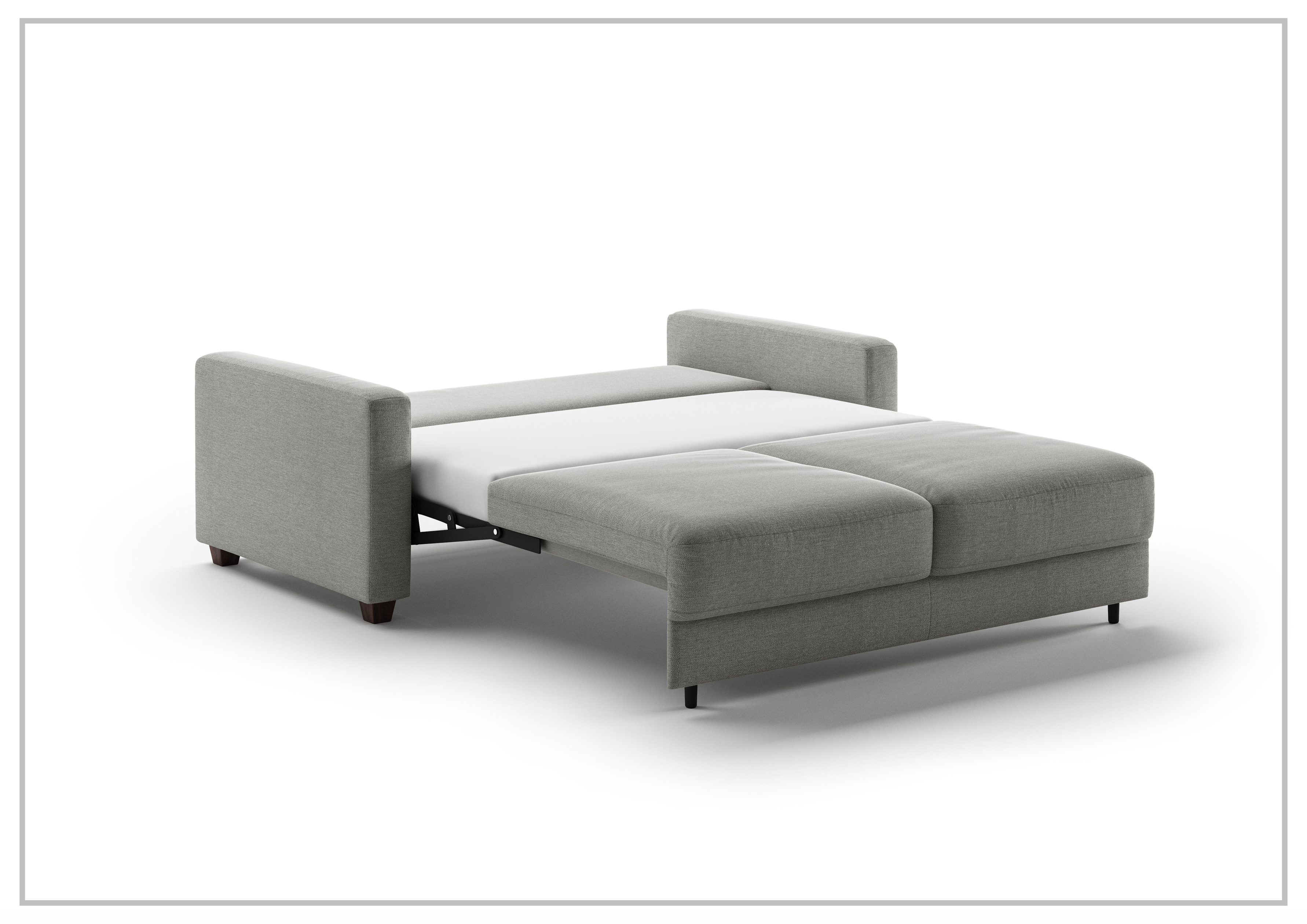 Luonto Hampton Sleeper Sofa Bed - King & Queen Size with Walnut/Chrome Legs - Perfect for Guest Rooms, Small Apartments & Home Offices