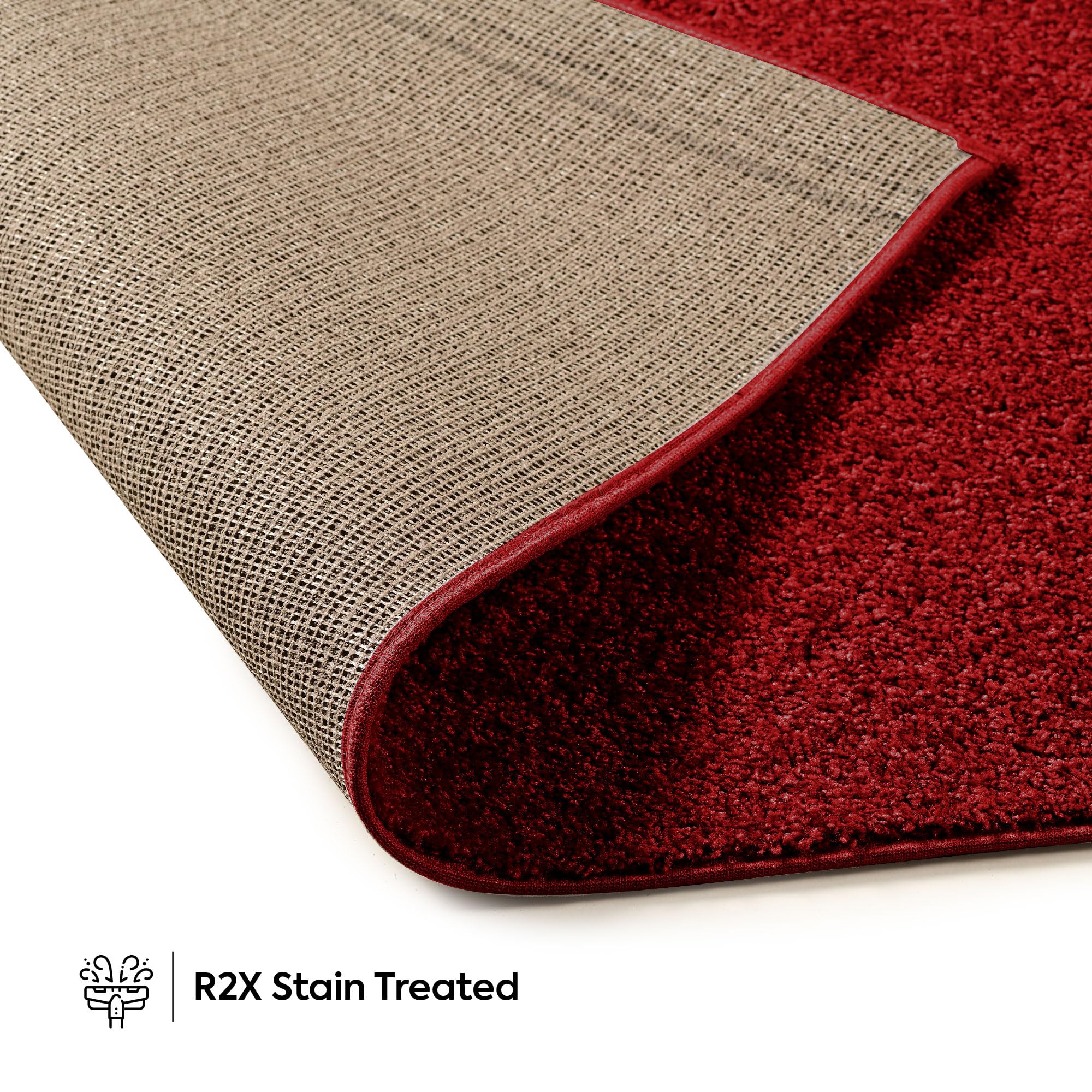 Kids Galaxy Themed Hexagon Area Rug - 12' Red Indoor Carpet, Stain & Fade Resistant, Non-Slip, Pet & Child Safe - Perfect for Living Room, Bedroom, Nursery, Playroom & Wedding Decor - Made in USA