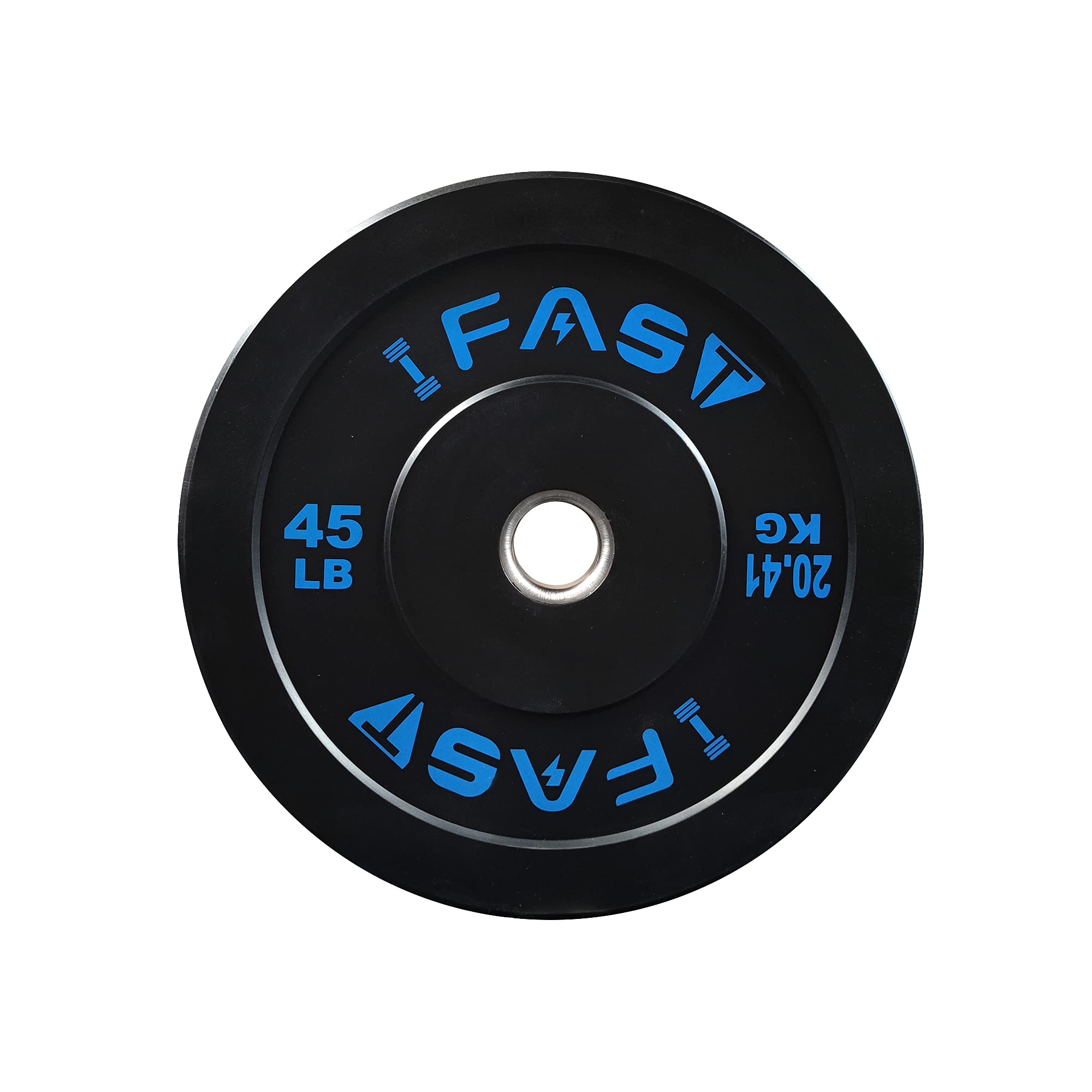 IFAST Olympic Bumper Weight Plates - 10LB to 55LB Rubberized Weight Plates with 2-Inch Steel Insert for CrossFit, Powerlifting & Home Gym Workouts - Durable Rubber Coated Barbell Plates (Pairs or Sets Available) - Perfect for Weight Training, Strength Building & Fitness Routines