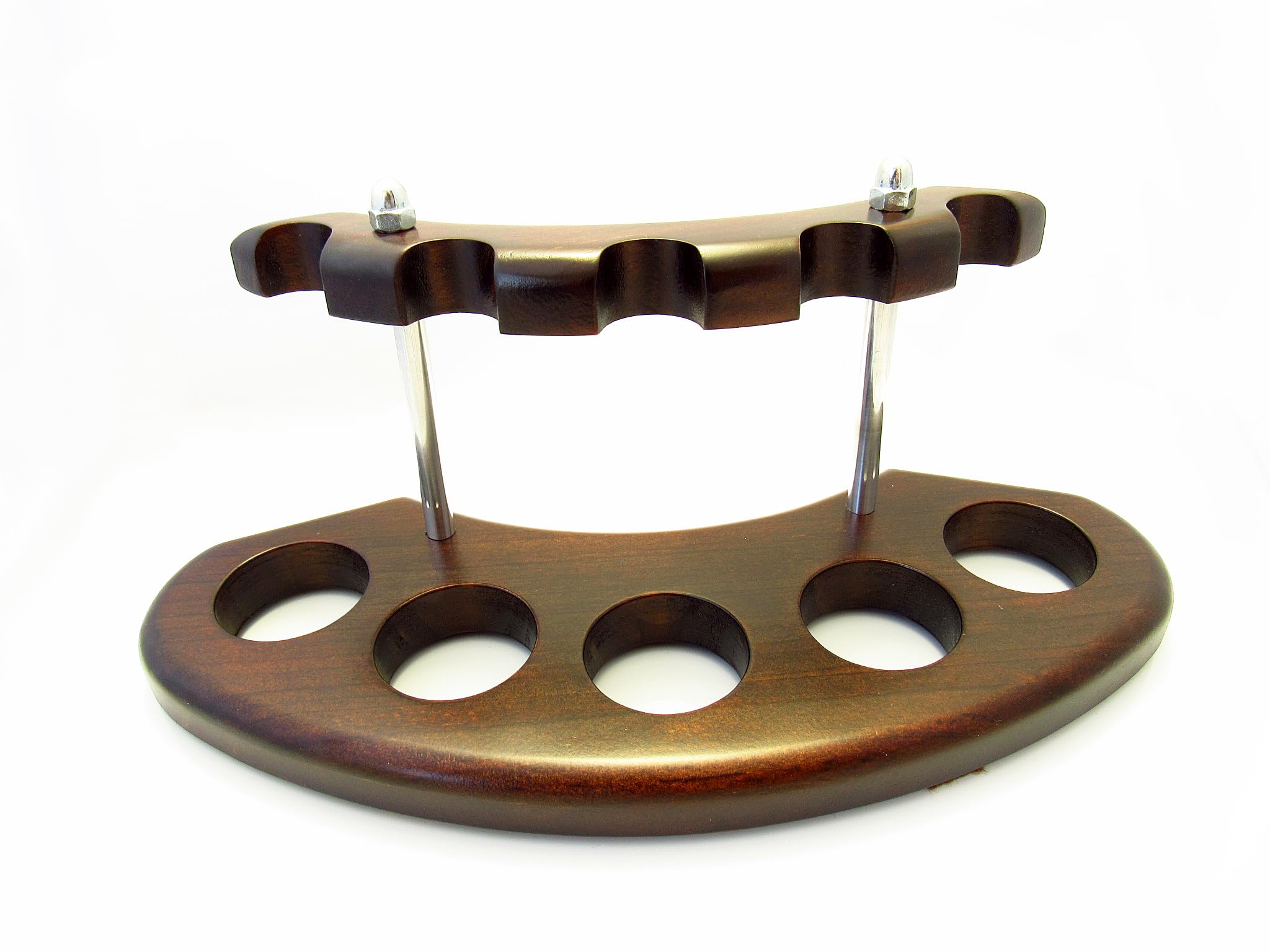 Handcrafted Wooden Pipe Stand Rack Holder for 5 Tobacco Smoking Pipes - Premium Brown Display Organizer | Perfect for Pipe Collectors, Smoking Lounges & Home Decor