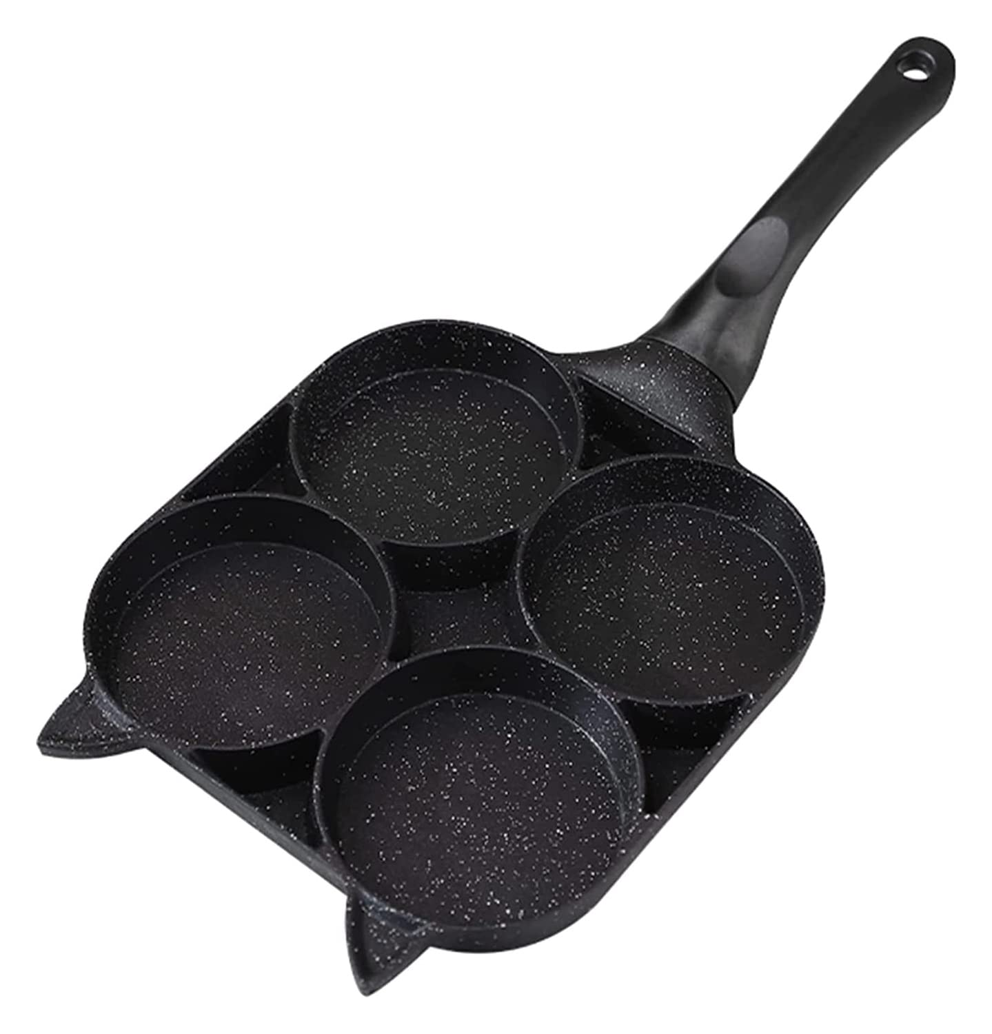 Nonstick 4-Hole Pancake Pan - Egg Frying Pan for Omelet, Burger & Breakfast - Thickened Non-Stick Cooking Pan for Eggs, Steak & Ham - Perfect for Home Kitchen & Camping Cookware