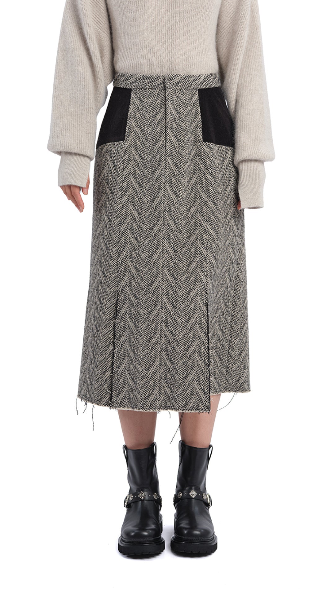 Stylish Herringbone Pencil Skirt for Women - Classic Office & Party Wear - Perfect for Work, Cocktail Events & Formal Occasions