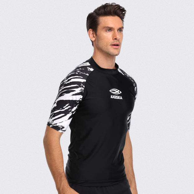 Men's UPF 50+ Sun Protection Short Sleeve Rash Guard Shirt - Quick Dry Swim Shirt for Surfing, Swimming, Beach & Outdoor Activities