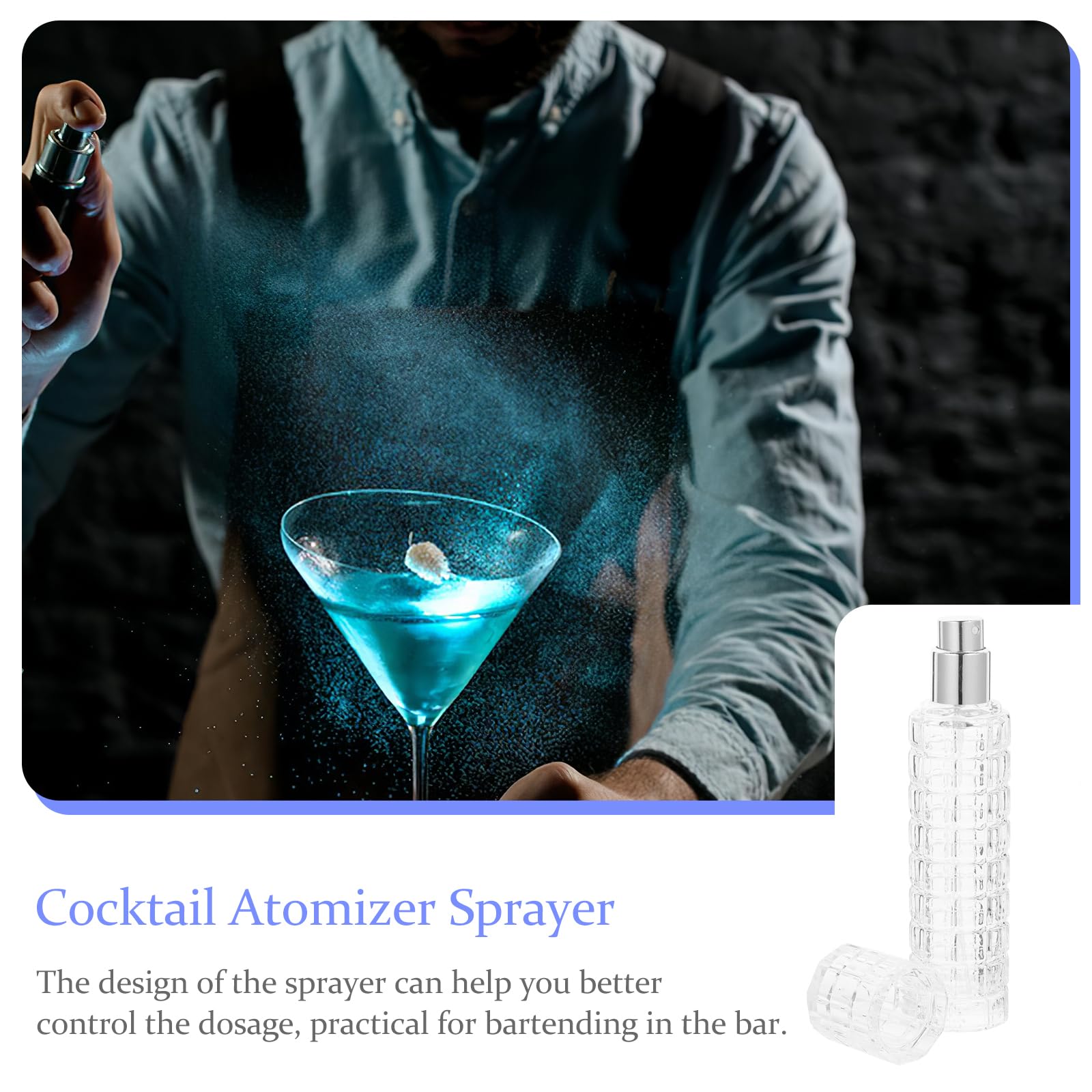 Premium Glass Absinthe Spray Bottle - Cocktail & Vermouth Spritzer with Fine Mist for Bar, Home & Travel - Ideal for Bitters, Oils & Mixology Accessories