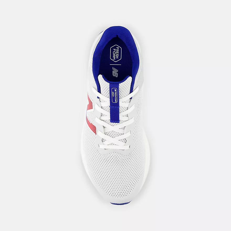 New Balance Junior Arishi V4 Running Shoes for Kids - Silver/Blue - Lightweight & Comfortable for School, Sports & Daily Activities