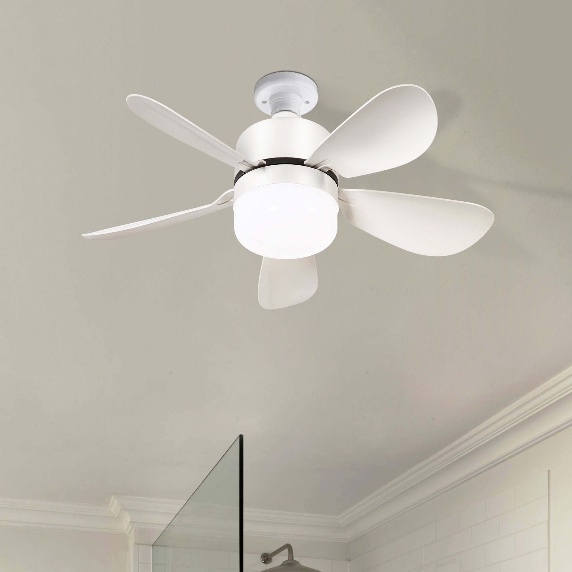 16 Inch Ceiling Fan with Light Kit, Remote Control, DC Motor - Ultra Quiet, 3 Speed Settings - Perfect for Bedroom, Living Room, and Office Spaces