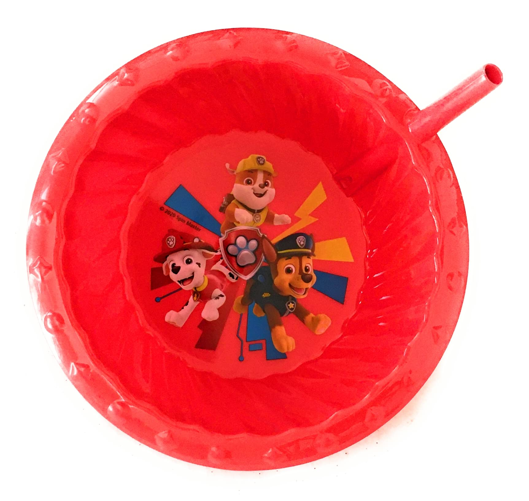 Paw Patrol Kids' Sippy Cereal Bowl with Straw - Spill-Proof Toddler Feeding Set for Snacks, Breakfast & On-the-Go (Red) - Perfect for Daycare, Travel & Home Use