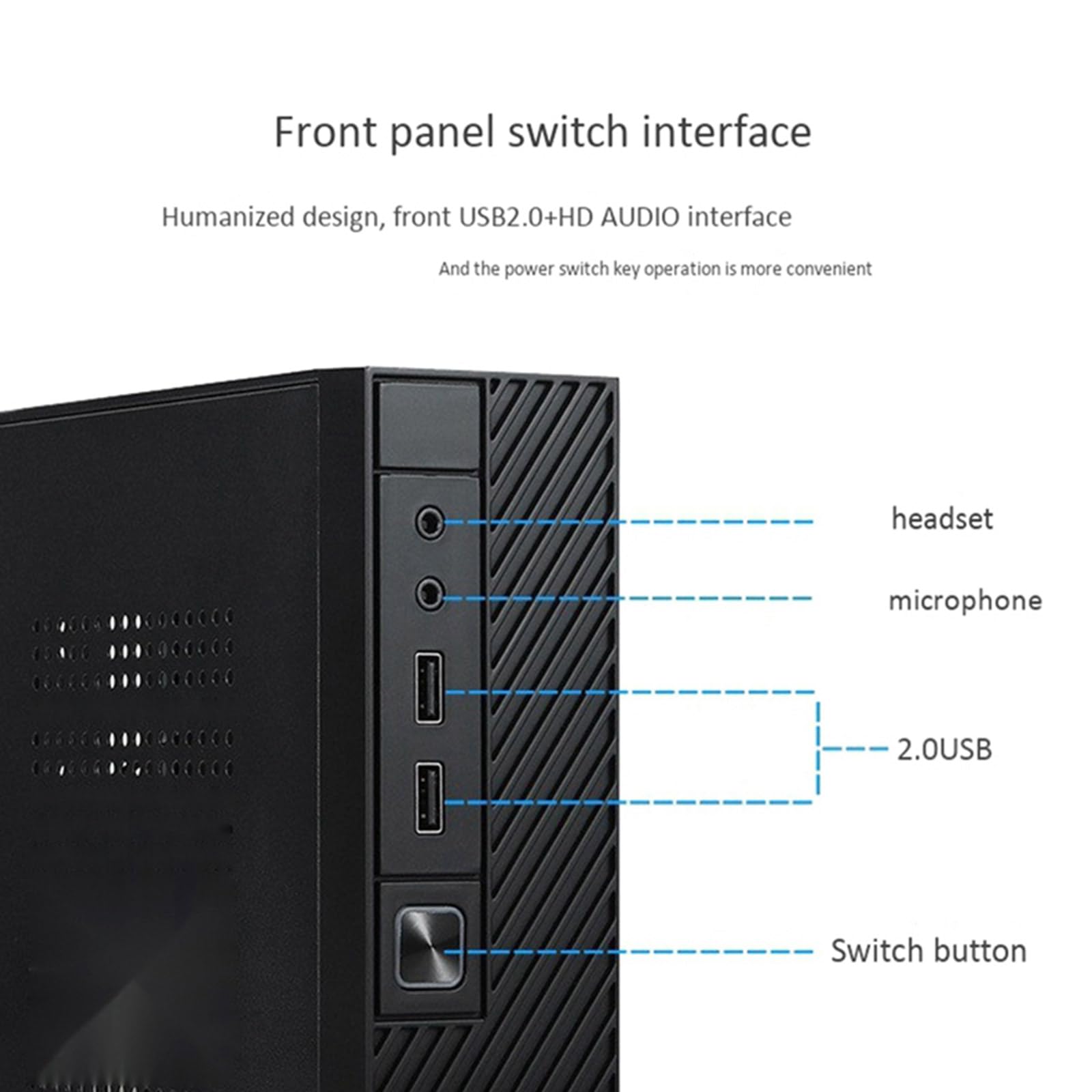 HDKEAN M06 HTPC Case - Industrial Mini PC Enclosure with USB 2.0 Ports for Home Theater & Office Use | Compact & Efficient Computer Chassis for Media Streaming & Industrial Control Applications