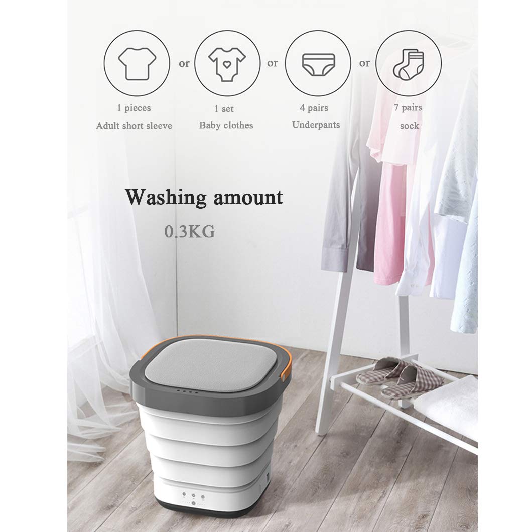 Portable Washing Machine - Compact Electric Mini Washer for Small Spaces, Dorm, Apartment, RV & Camping | Foldable Design for Easy Storage | Perfect for Travel, Off-Grid Living & Tiny Homes