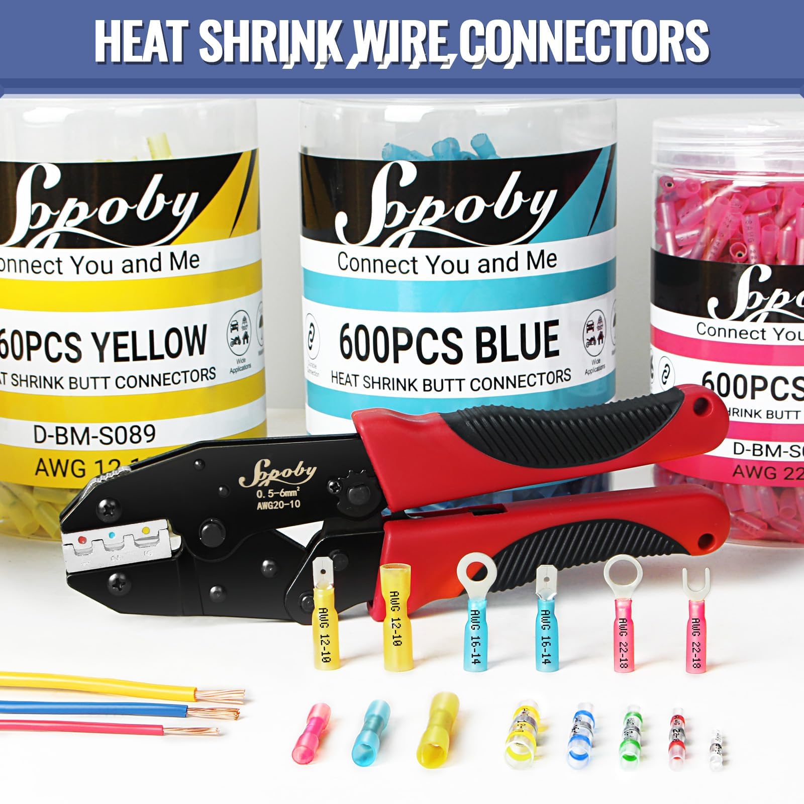 210pcs Heat Shrink Wire Connectors Kit - 135pcs Crimp Butt Connectors & 75pcs Solder Seal Connectors (26-10GA) | Waterproof Electrical Connectors for Automotive, Marine & Home Wiring Repairs