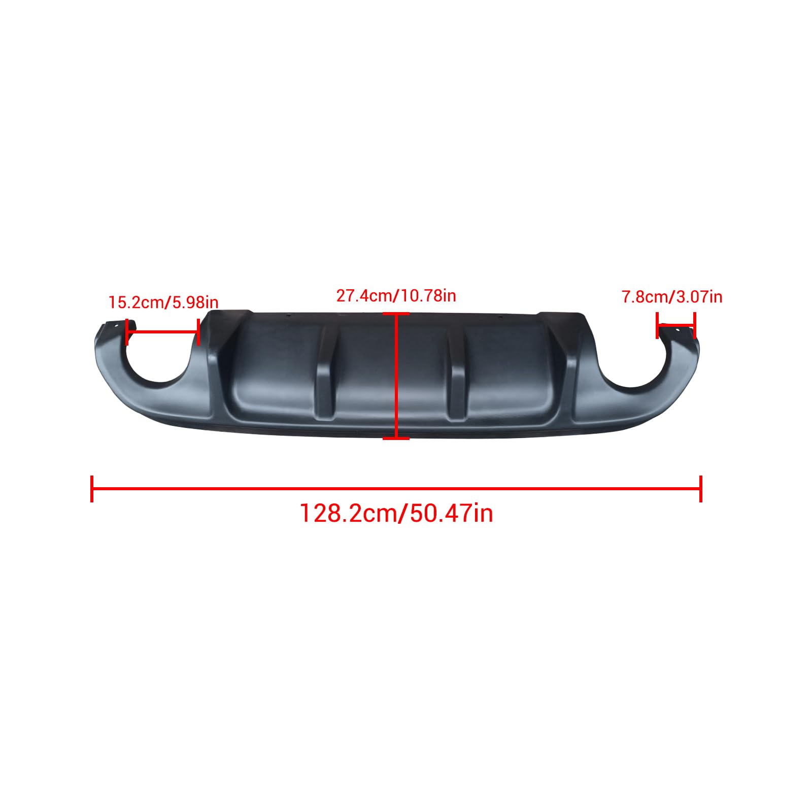 NINTE Rear Diffuser for 2014-2017 Infiniti Q50 - Matte Black PP Rear Bumper Lip Spoiler - Enhances Aerodynamics & Sporty Styling for Car Enthusiasts