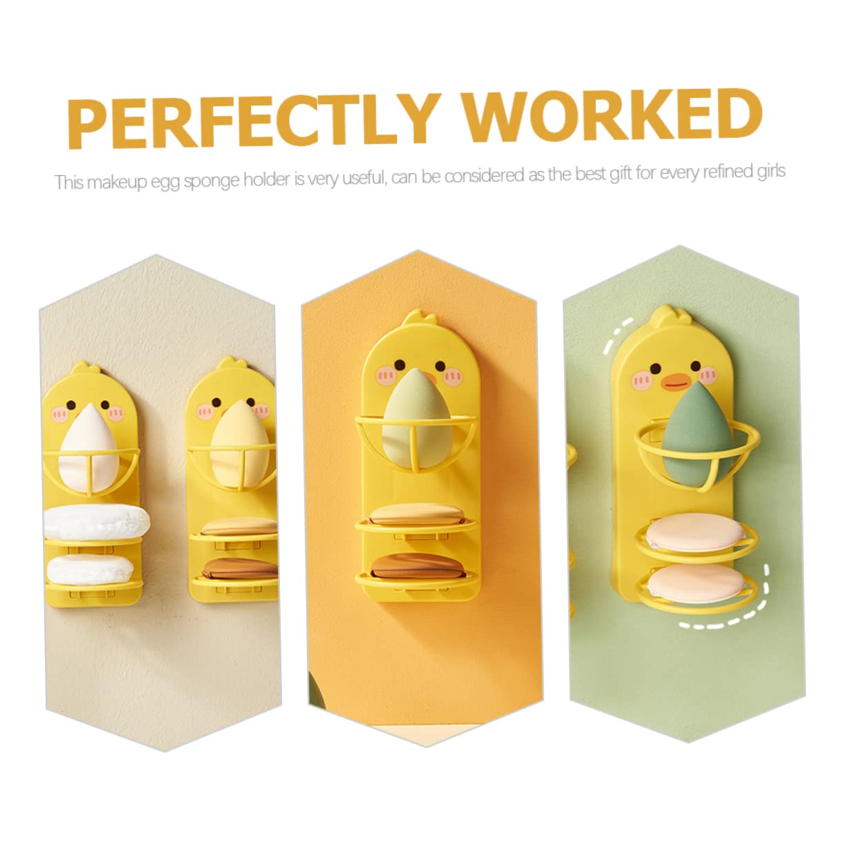 Minkissy Makeup Organizer Set - 2 Pack Durable & Space-Saving Makeup Sponge Holders | Perfect for Vanity, Bathroom & Travel Organization (Makeup Sponge Storage Rack)