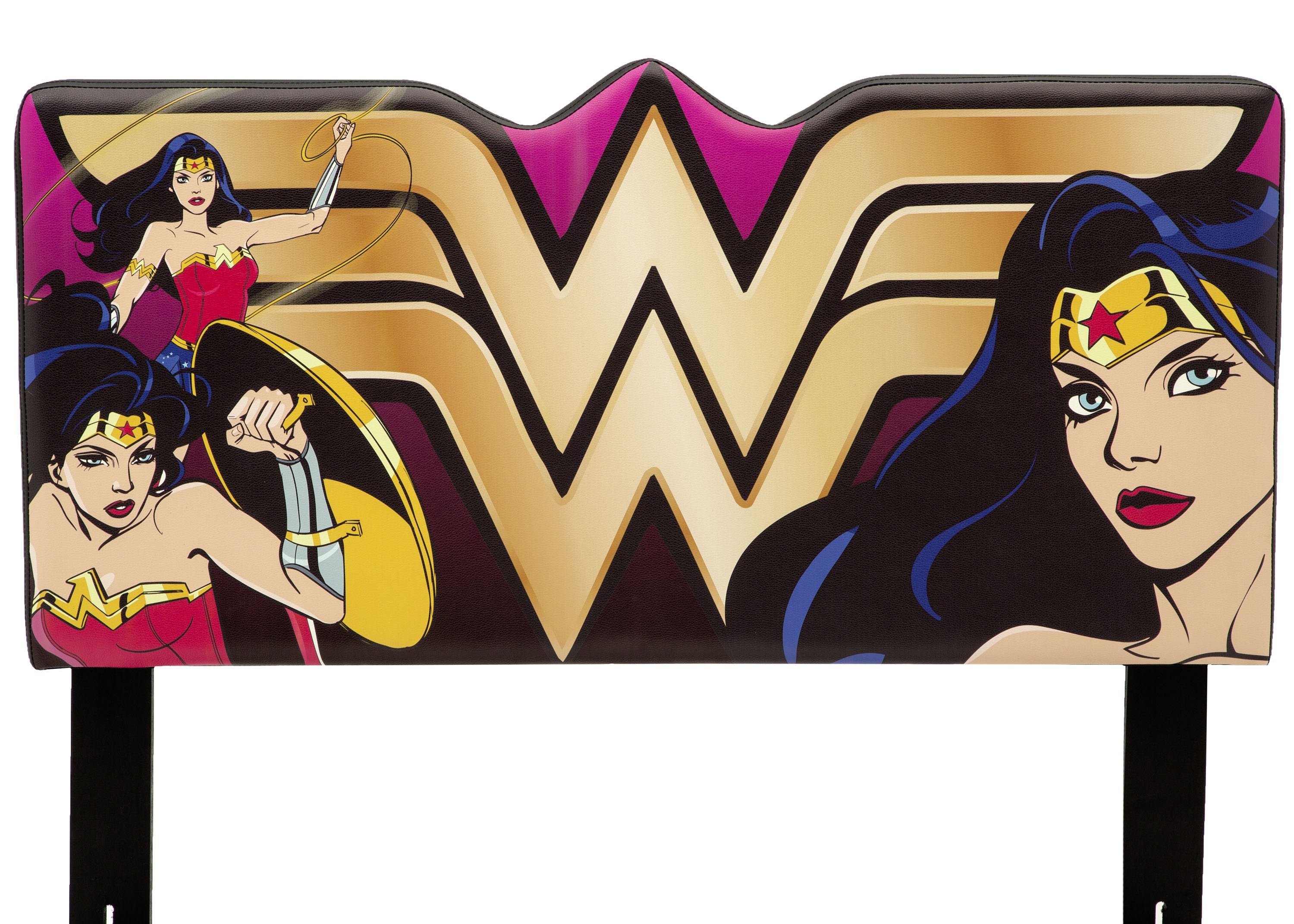 DC Comics Wonder Woman Upholstered Headboard - Superhero Bedroom Decor for Kids & Adults - Perfect for Comic Book Fans & Superhero Themed Rooms