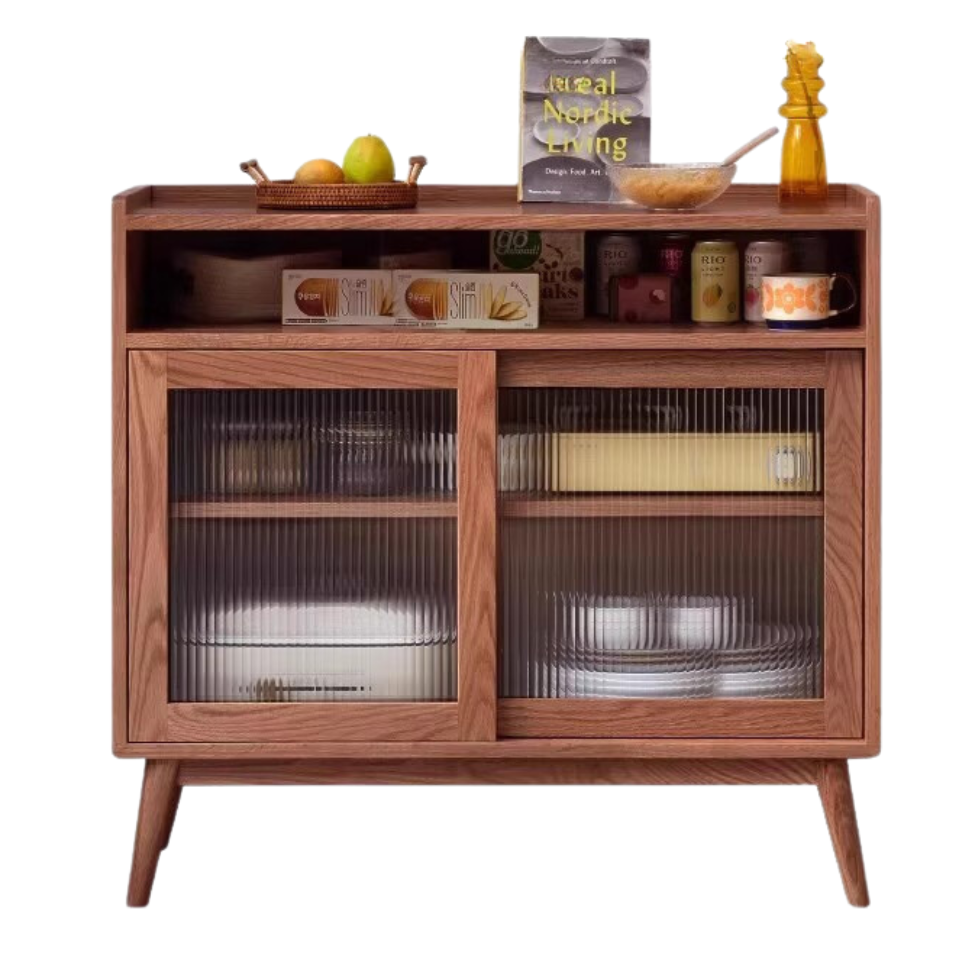 39.4x15.7x37 inch / 100x40x94сm / Walnut color / Sideboard Sliding Doors