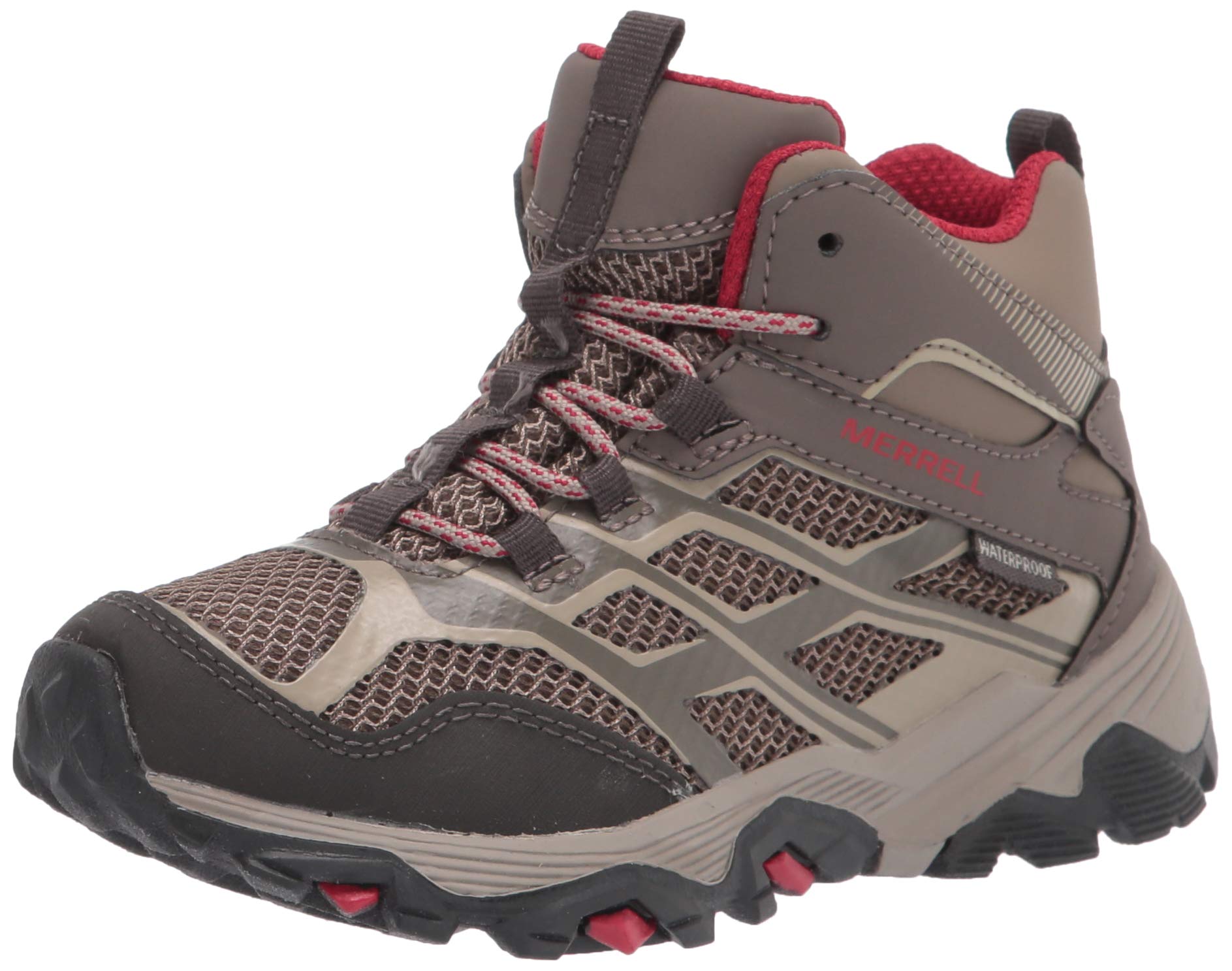 Merrell Kids Moab FST Mid Waterproof Hiking Boots - Durable Outdoor Shoes for Boys & Girls - Perfect for Trail Hiking, Camping & Mountain Adventures