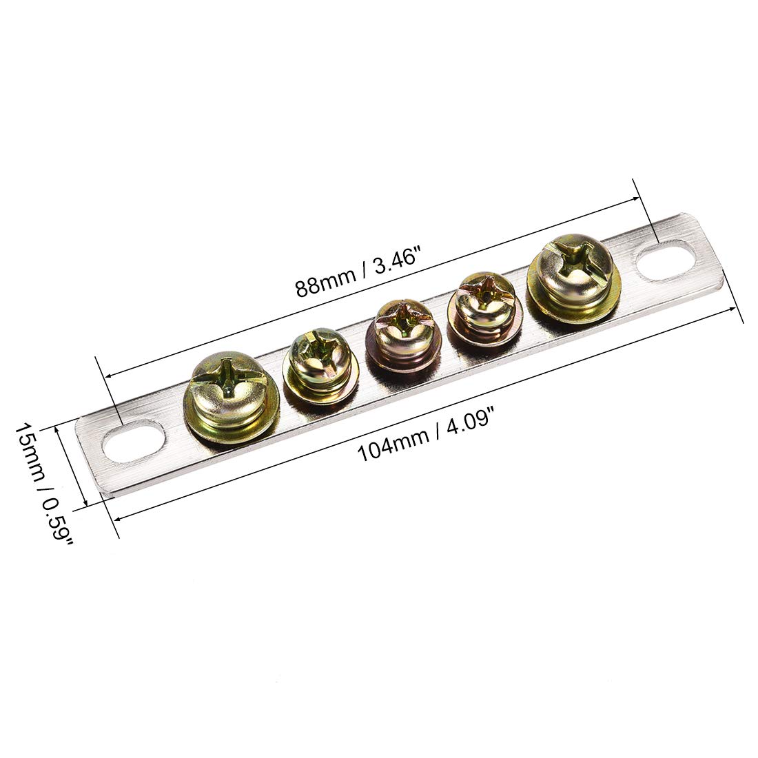 uxcell 5-Position Terminal Block Connector Bar - Straight Electric Barrier Strip with Ground Wire for Electrical Wiring & DIY Projects | Perfect for Home, Industrial & Automotive Applications