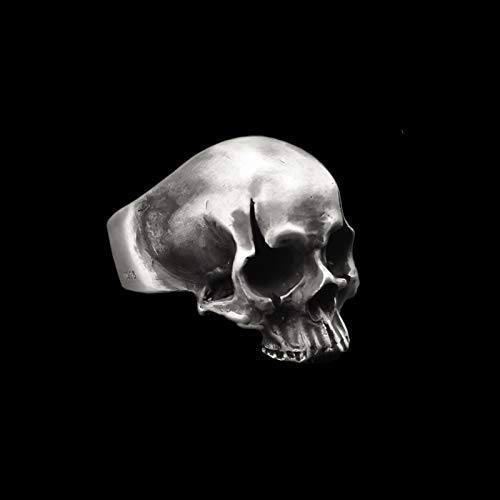 925 Sterling Silver Skull Ring for Men - Gothic Punk Jewelry, Scar No Jaw Design, Perfect Christmas Gift for Him - Ideal for Halloween, Biker Style & Edgy Fashion