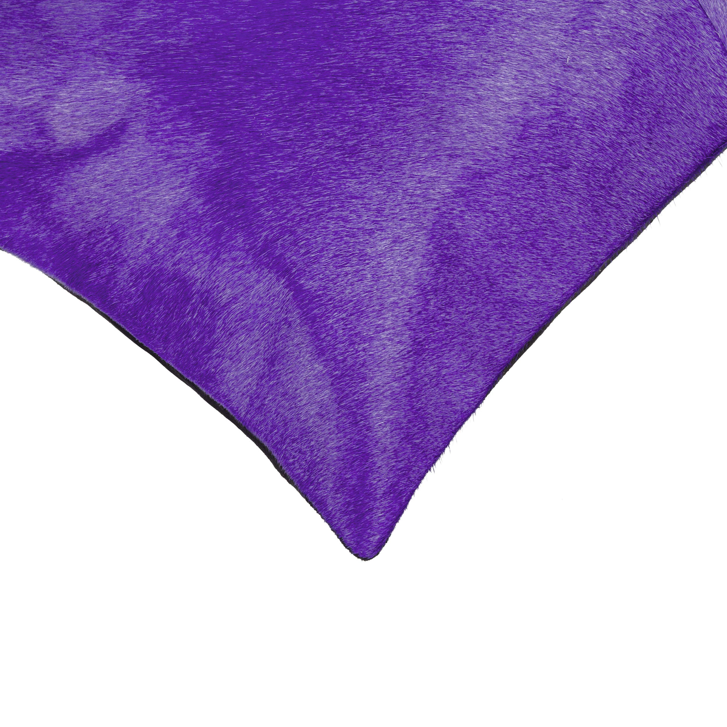 Premium 100% Natural Cowhide Throw Pillows with Polyester Insert - Handcrafted Purple Accent Pillow 12x20 inches for Sofa, Bedroom & Living Room Decor