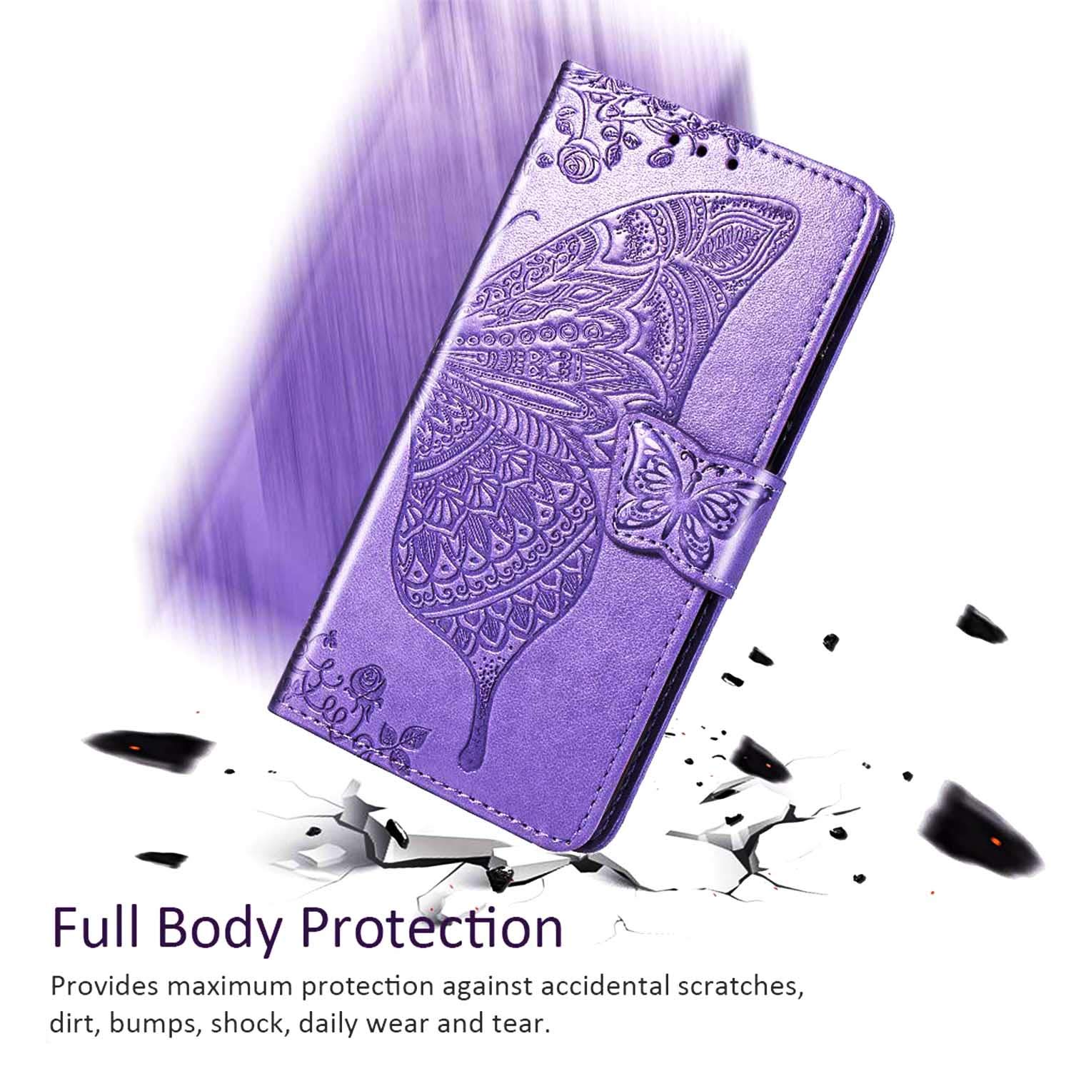 Butterfly Flower iPhone 11 Pro Max Wallet Case with Card Slots & Stand - for Work & Travel