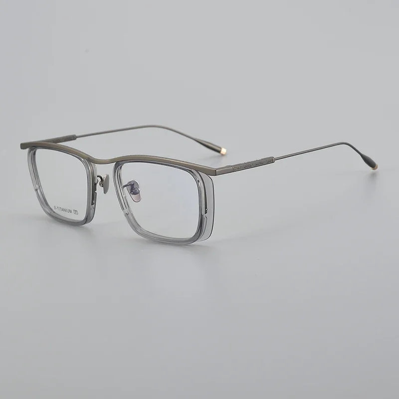 Aror Unisex Full Rim Big Square Acetate Titanium Eyeglasses 495053 - Stylish & Durable Eyewear for Men & Women - Perfect for Work, Reading & Fashion Accessories