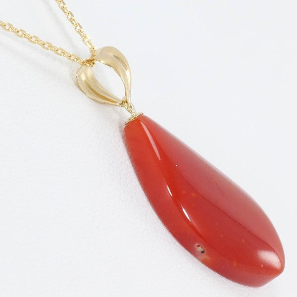 18K Yellow Gold Coral Necklace - Elegant Handmade Jewelry for Women, Perfect for Weddings, Parties & Special Occasions