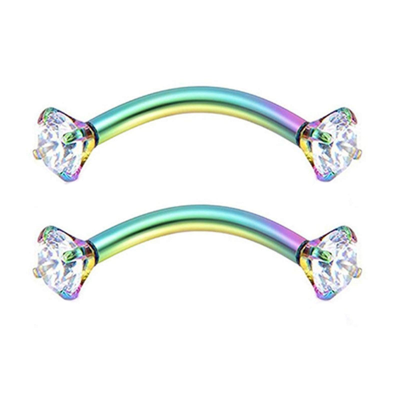 Fashionable Cubic Zirconia Eyebrow Ring & Barbell Piercing Jewelry for Women and Men - Perfect for Parties, Clubs, and Everyday Style