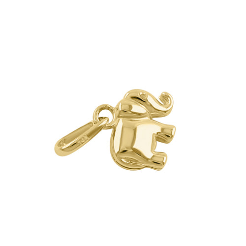14K Solid Yellow Gold Small Elephant Pendant Necklace - Dainty Animal Jewelry Gift for Women, Perfect for Birthday, Anniversary & Everyday Wear