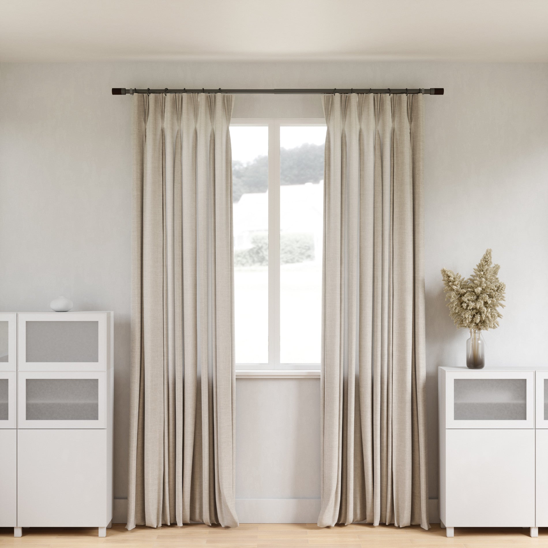 Blok Curtain Rod - Adjustable Modern Window Curtain Rod for Home Decor | Perfect for Living Room, Bedroom & Dorm Room