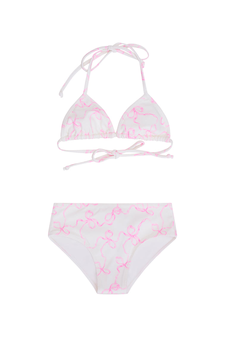 Girls Finnie Bow Print Bikini Set - Cute Swimwear for Teens & Kids - Perfect for Beach, Pool & Summer Vacations