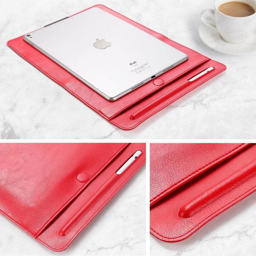 Apple iPad Air 4 (10.9-inch 2020 Model) Genuine PU Leather Protective Sleeve Case with Hand Strap - Perfect for Work, Travel & School