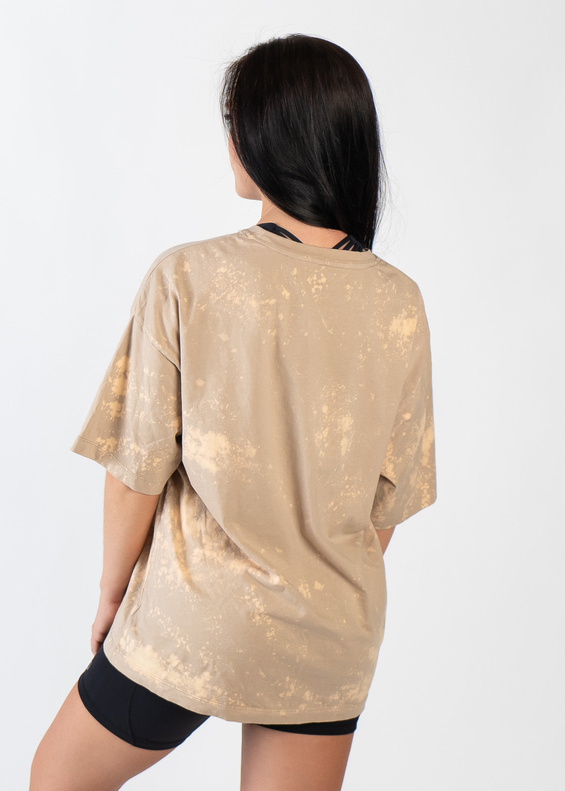 Oversized T-Shirt for Women - Soft Bleached Khaki Cotton Tee | Loose Fit Casual Shirt for Streetwear, Loungewear & Everyday Outfits