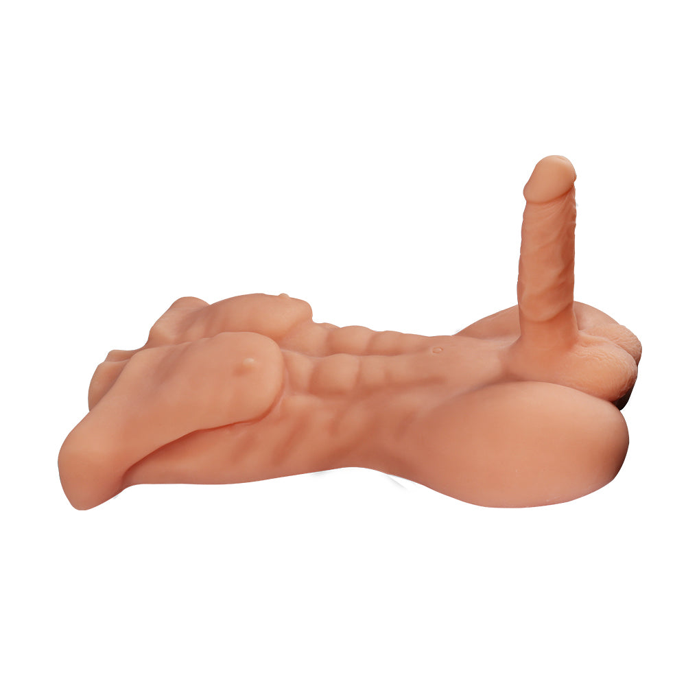 Realistic Male Sex Doll Torso with 6 Dildos - Lifelike Adult Toy for Men & Women - Perfect for Solo Play, Couples & BDSM Scenes