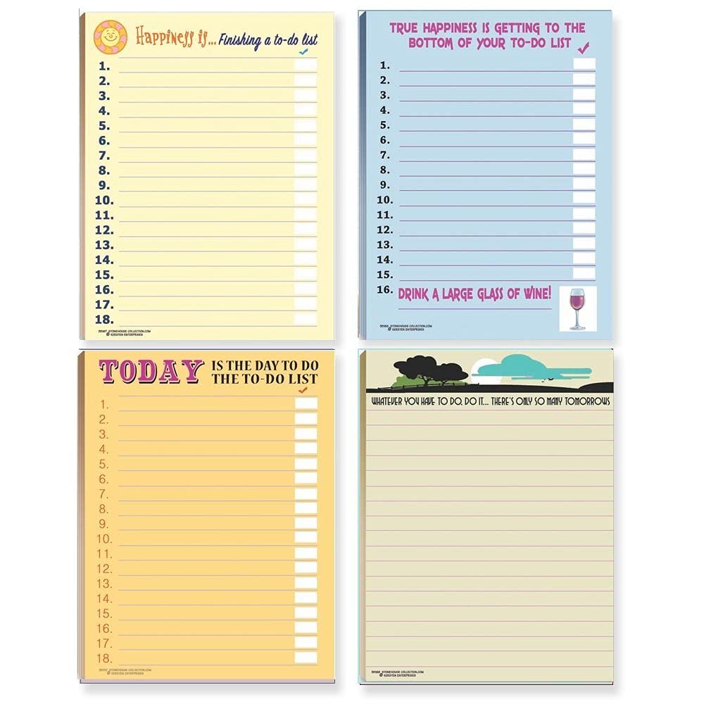 Funny To-Do List Notepads Set - Stonehouse Collection Notepad Assortment - Cute Office & School Supplies - Perfect Small Gift for Coworkers, Students & Friends