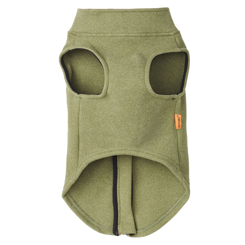 Gooby Zip-Up Microfiber Fleece Dog Sweater - Green, X-Large - Warm Double-Layered Soft Step-In Dog Jacket for Small & Medium Dogs - Winter Dog Coat for Cold Weather, Outdoor Walks & Indoor Comfort