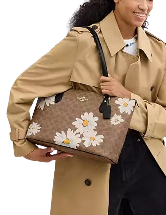 Coach Gallery Tote Bag in Signature Canvas with Floral Print - Stylish Women's Handbag for Work, Travel & Everyday Use