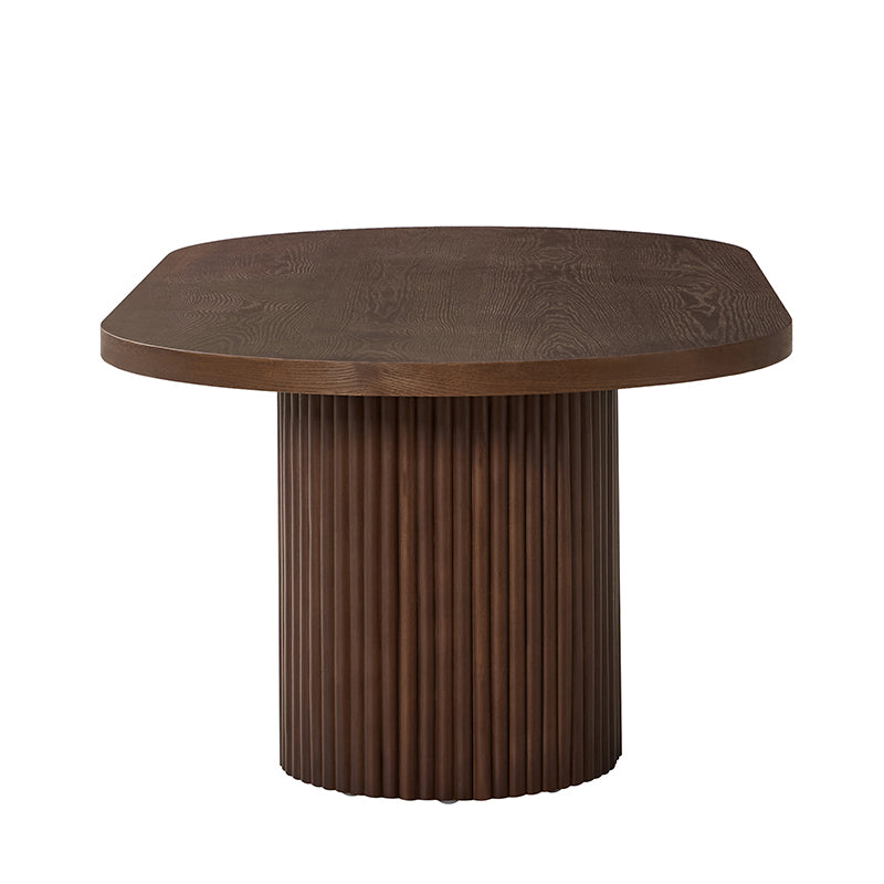 Laurenzo Adjustable Solid Wood Oval Coffee Table with Convertible Nesting Design - Modern Living Room Furniture for Small Spaces & Home Decor