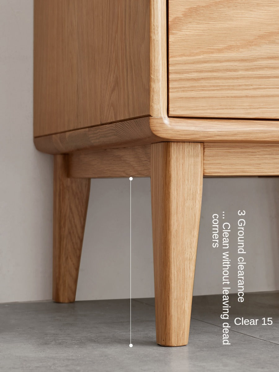 Solid Oak and Pine Wood Side Cabinet - Rustic Nightstand, Bedside Table, or Entryway Storage - Perfect for Bedroom, Living Room, or Hallway